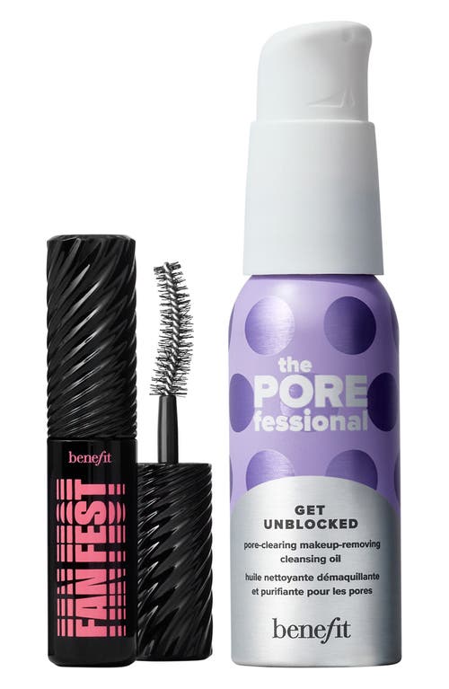Benefit Cosmetics Lash, Cleanse, Go 2-piece Set $34 Value In Transparent