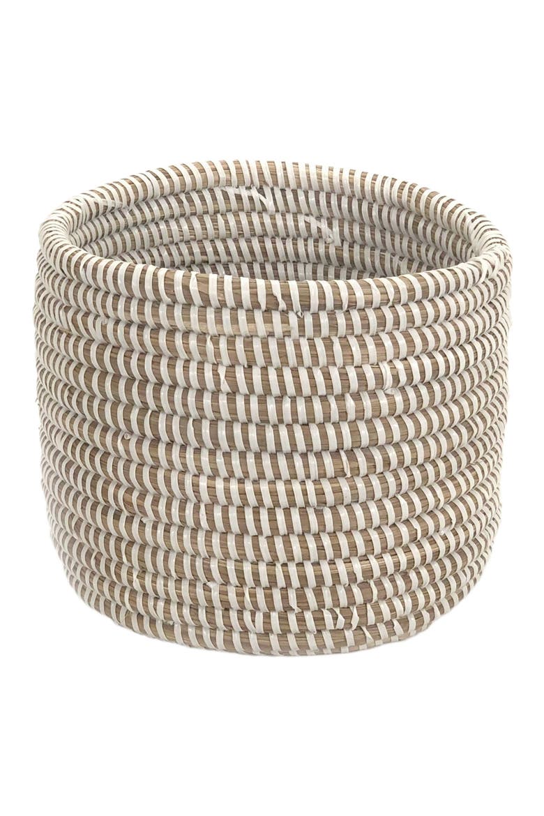 Catch-All / Planter Basket Monochrome, Alternate, color, White