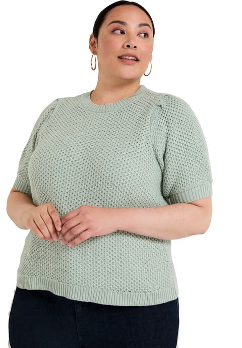 Puff-Sleeve Knit Sweater (Plus Available)