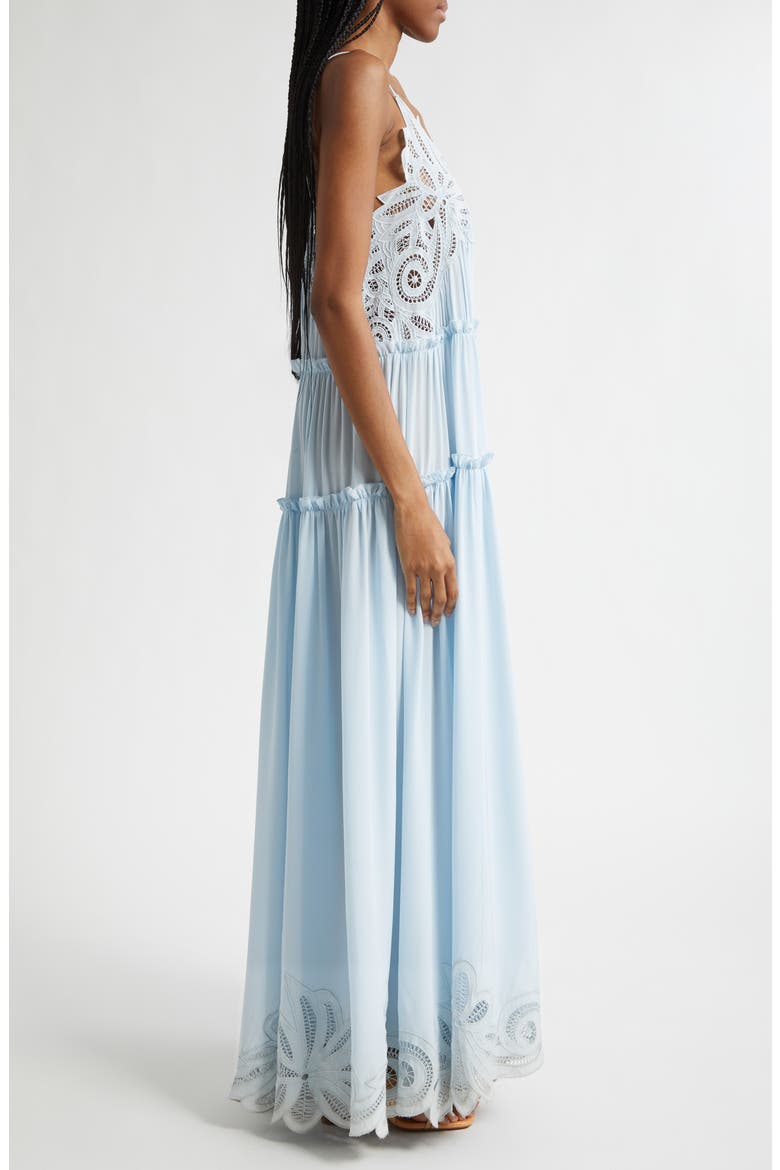 Filippa Silk & Lace Gown, Alternate, color, ADRIATIC