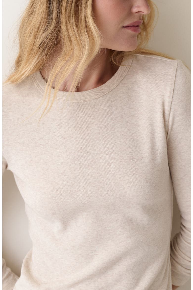 Mini Ribbed Crewneck Tee, Alternate, color, OATMEAL