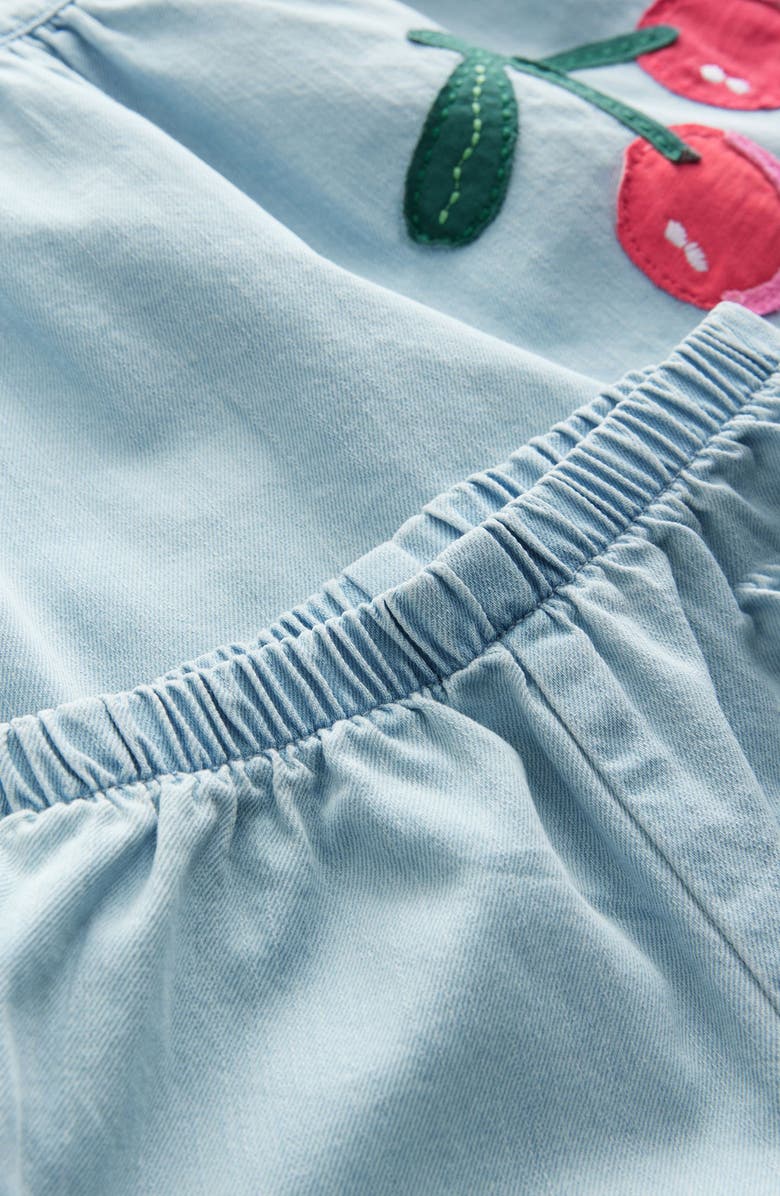 NEXT Kids' Cherry Appliqué Sleeveless Denim Top & Shorts Set, Alternate, color, 