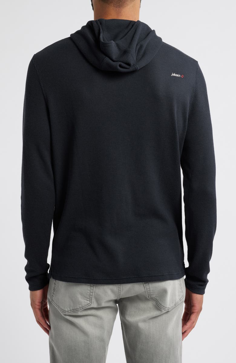 johnnie-O Brinson Waffle Pullover Hoodie, Alternate, color, Black