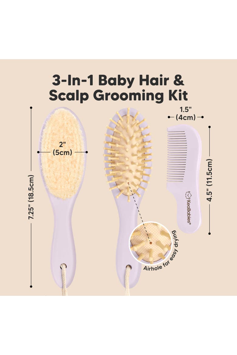 Baby Hair Brush and Comb Set, Alternate, color, Thistle