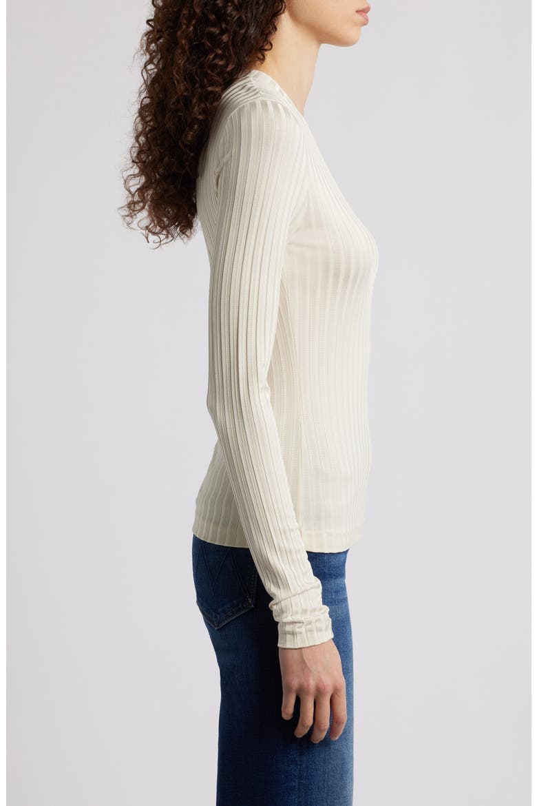 Natalia Slim Fit Rib Top, Alternate, color, BONE