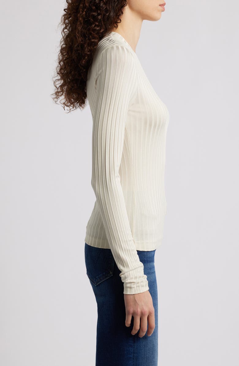 rag & bone Natalia Slim Fit Rib Top, Alternate, color, Bone