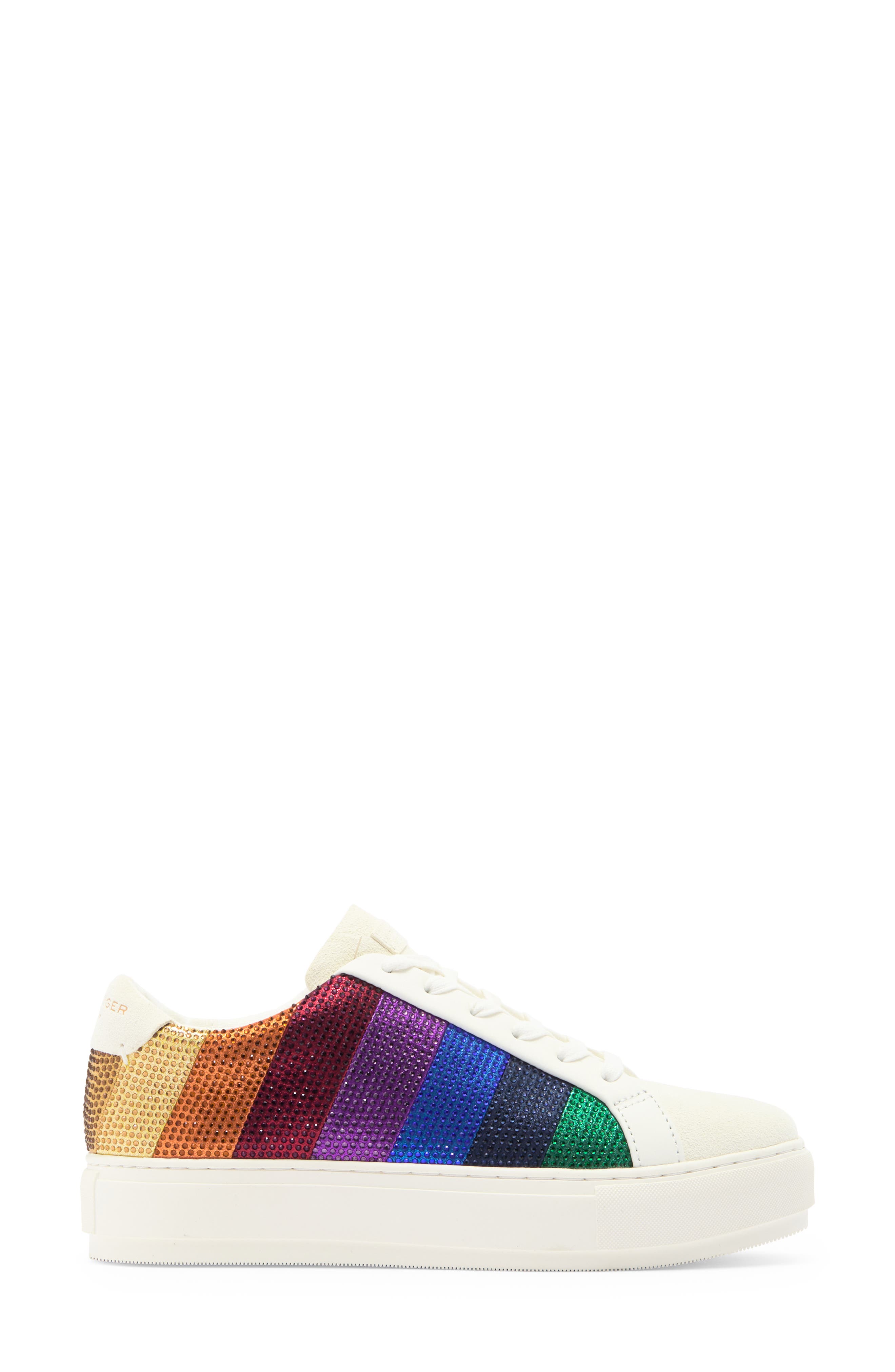 Kurt Geiger London Laney Crystal Stripe Platform Sneaker, Alternate, color, White Multi