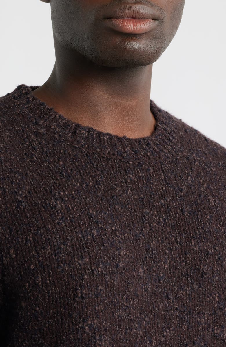 Nordstrom Italian Merino Wool Blend Crewneck Sweater, Alternate, color, Brown Marl