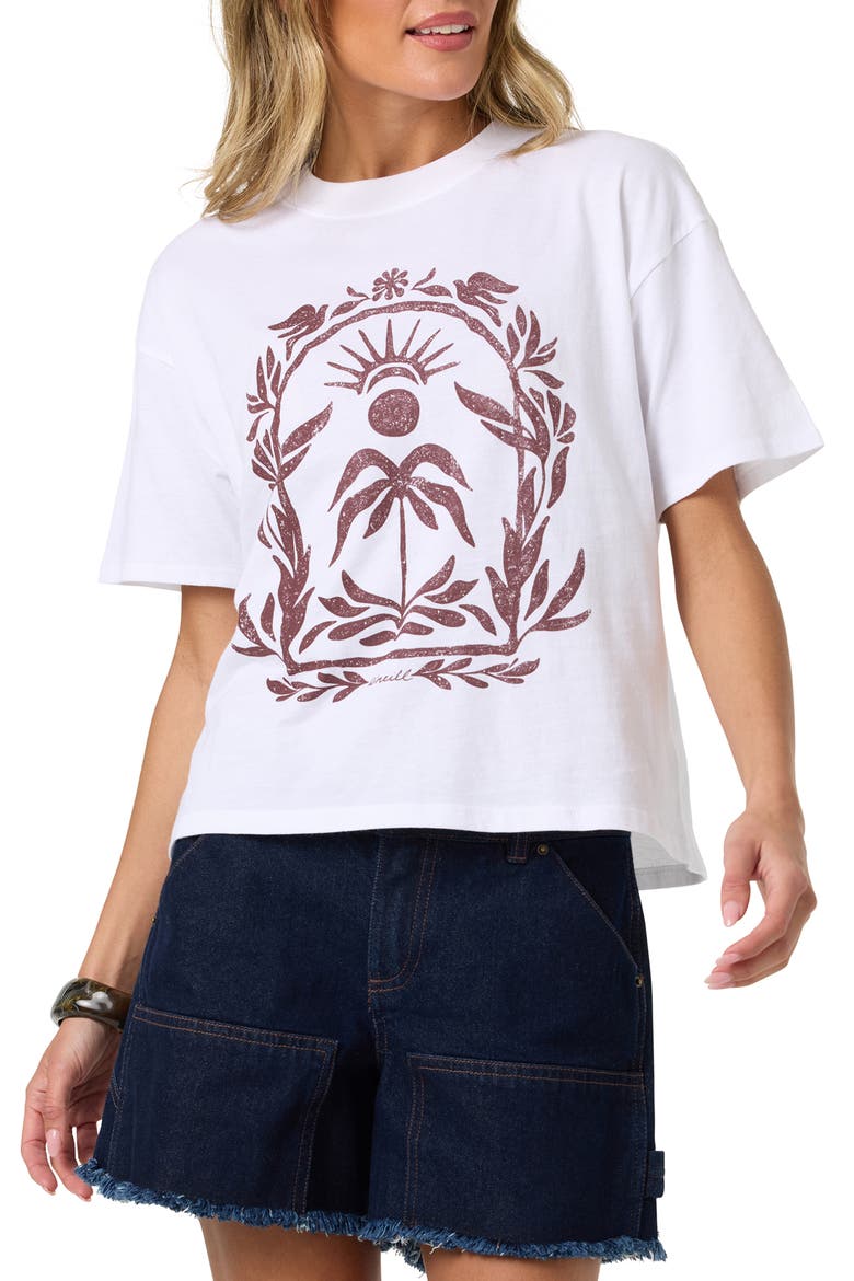Framed Flora Graphic Tee, Alternate, color, WHITE