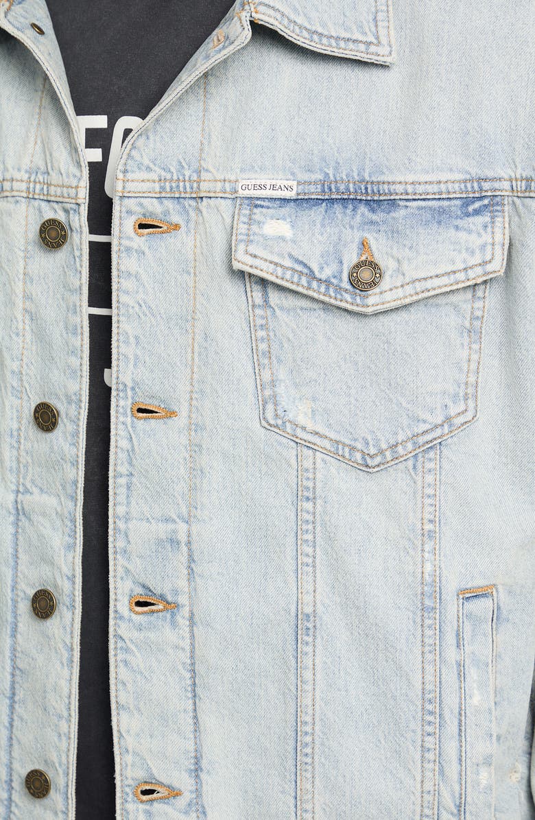 GUESS JEANS Oversize Denim Trucker Jacket, Alternate, color, Blue