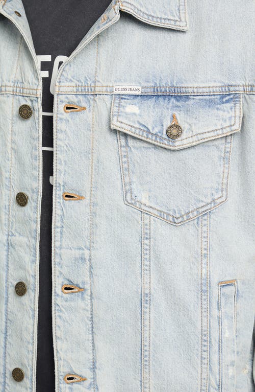 Guess Jeans Oversize Denim Trucker Jacket In Blue