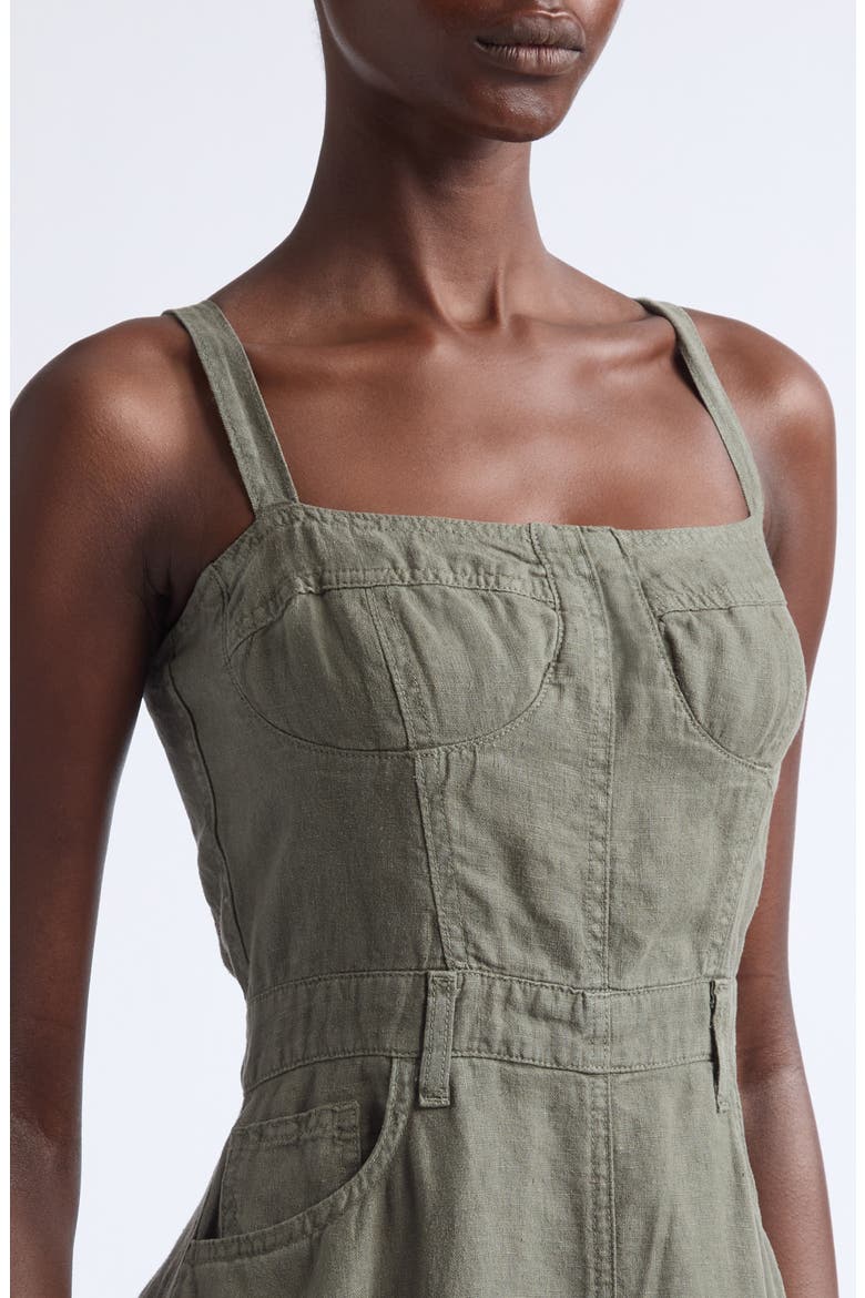 Jovie Bustier Sleeveless Midi Dress, Alternate, color, SMOKEY OLIVE