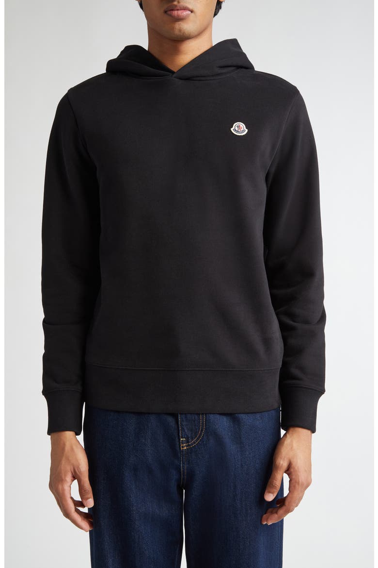 Logo Patch Hoodie, Main, color, BLACK