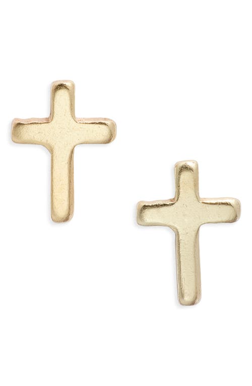 Set & Stones Miles Cross Stud Earrings In Gold