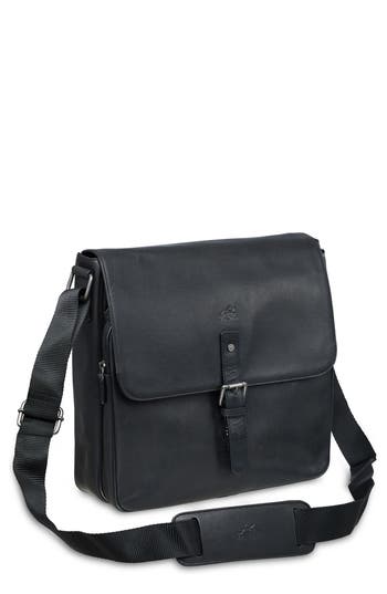 Mancini Leather Laptop Messenger Bag In Black