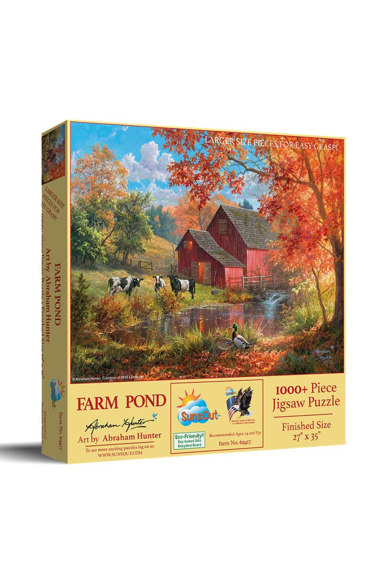 Sunsout Farm Pond 1000 piece Jigsaw Puzzle for Adults Large Pieces, Main, color, Multicolor