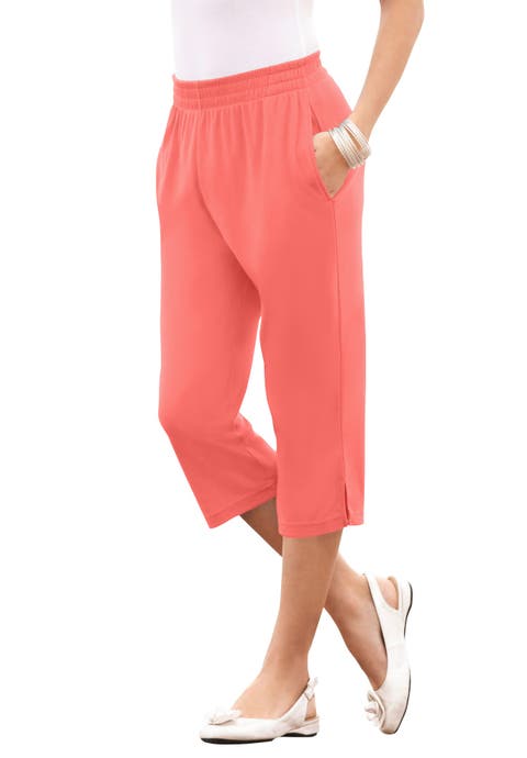 Plus Size Soft Knit Relaxed Pull-On Capri Pant (Plus)