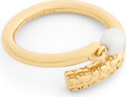 COACH Faux Pearl Twist Band Ring