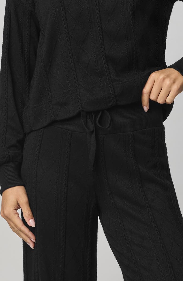 Splendid Cable Drawstring Wide Leg Pants, Alternate, color, Black