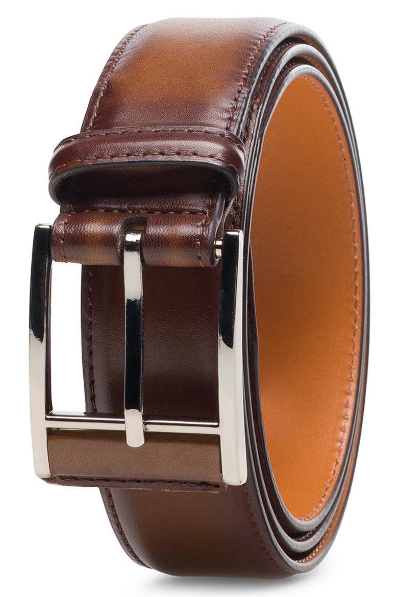 Velaz Leather Belt, Main, color, TABACO