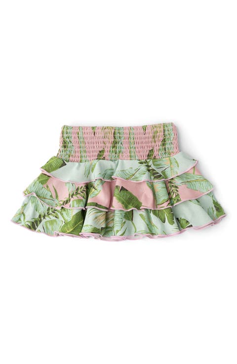 Kids' Cabana Palms Shimmer Smocked UPF 50+ Cover-Up Skirt (Toddler & Little Kid)