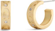 COACH Repeated C Small Huggie Hoop Earrings
