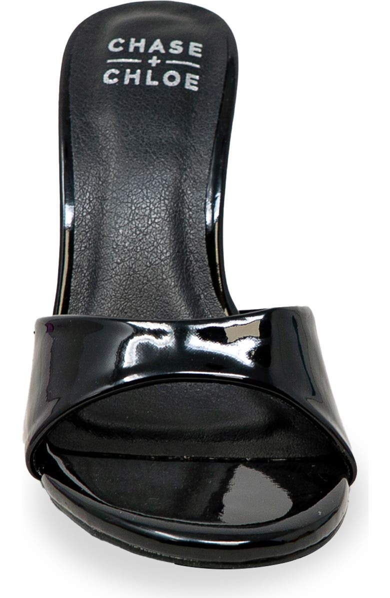 CHASE AND CHLOE Slide Stiletto Sandal, Alternate, color, Black Patent