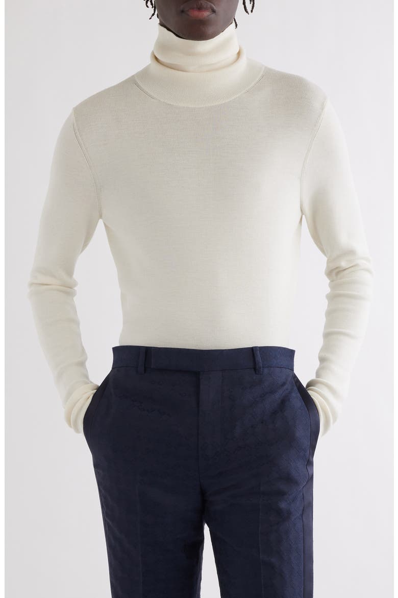 Button Back Wool & Silk Turtleneck Sweater, Main, color, NATURAL