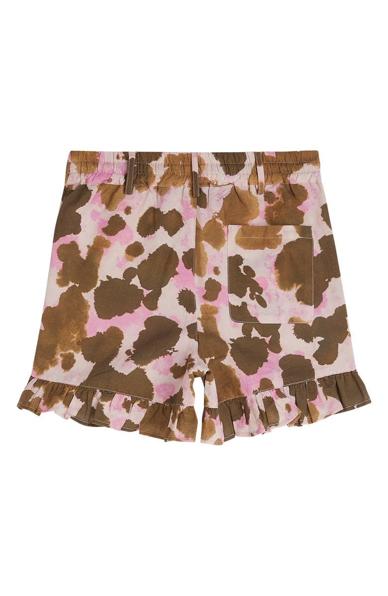 Scotch & Soda Kids' Print Cotton & Linen Shorts, Alternate, color, Painterly Animal Lilac Snow