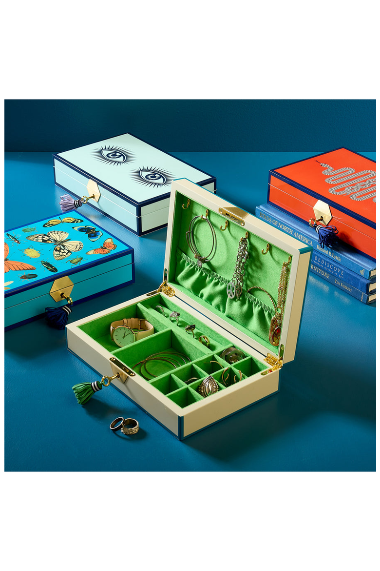 Le Wink Lacquer Jewelry Box, Alternate, color, Light Teal / Black