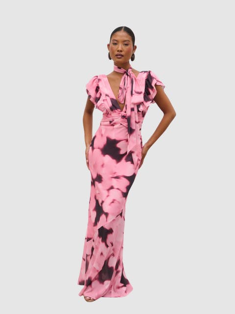 Andi V-Neck Frill Maxi Dress