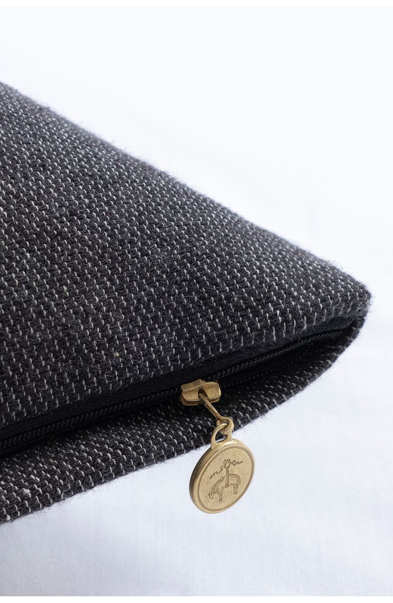 Brooks Brothers Monogram Logo Cotton Throw Pillow, Alternate, color, Black