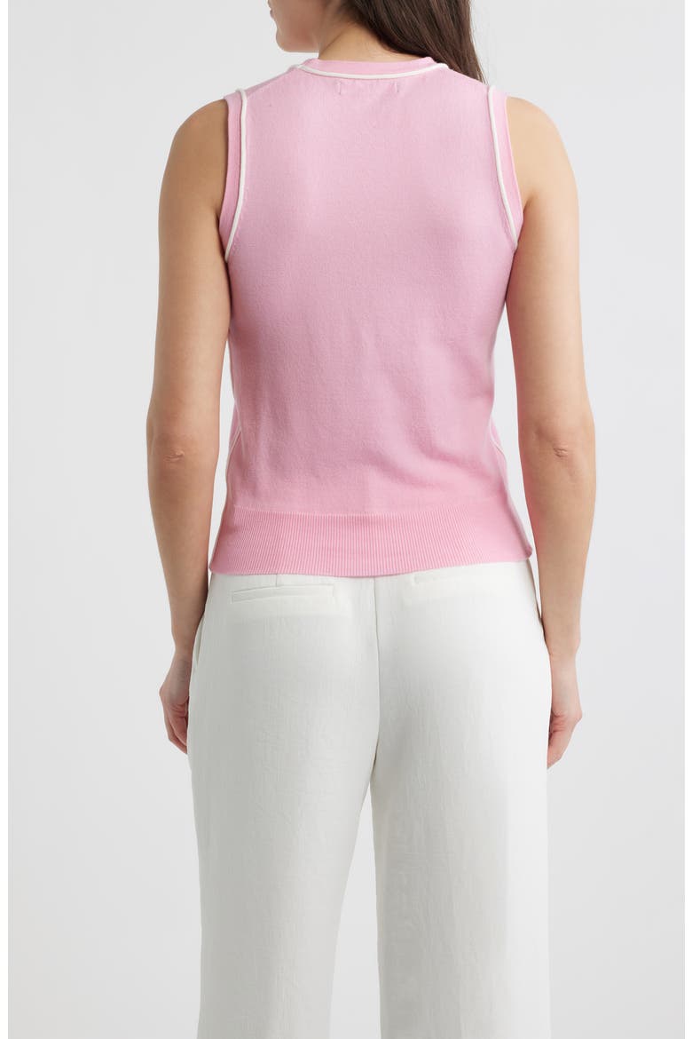 Contrast Piping Crop Tank, Alternate, color, PINK WITH ECRU DETAILS