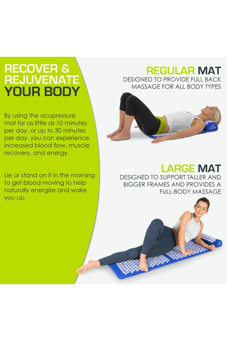 Acupressure Mat and Pillow Set, Alternate, color, Blue