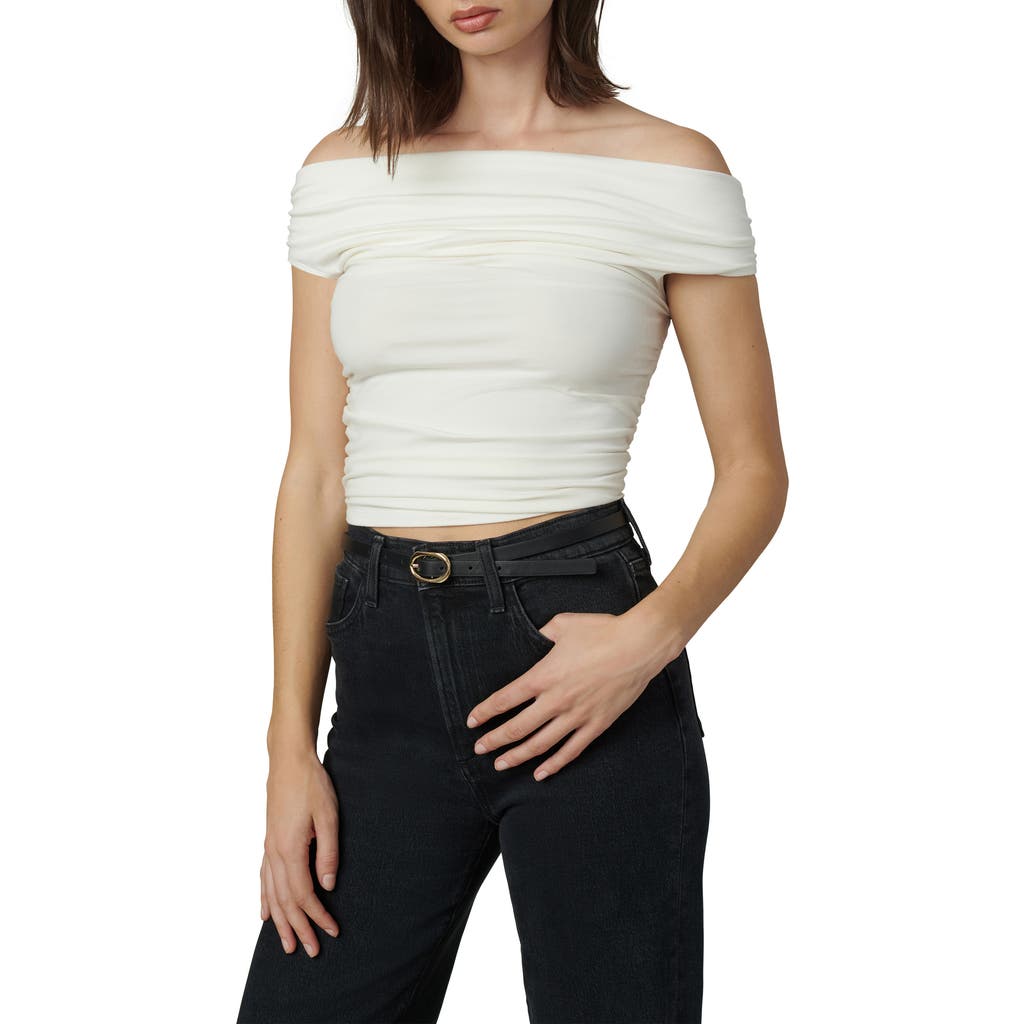 Joe's The Mia Off The Shoulder Crop Top In Sand