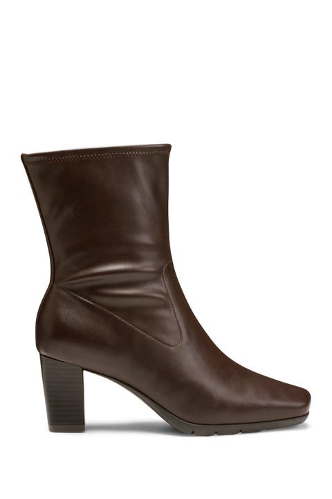 Cinnamon Block Heel Mid Boot
