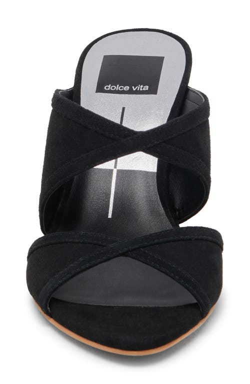 Dolce Vita Mandel Double Strap Sandal In Onyx Suede