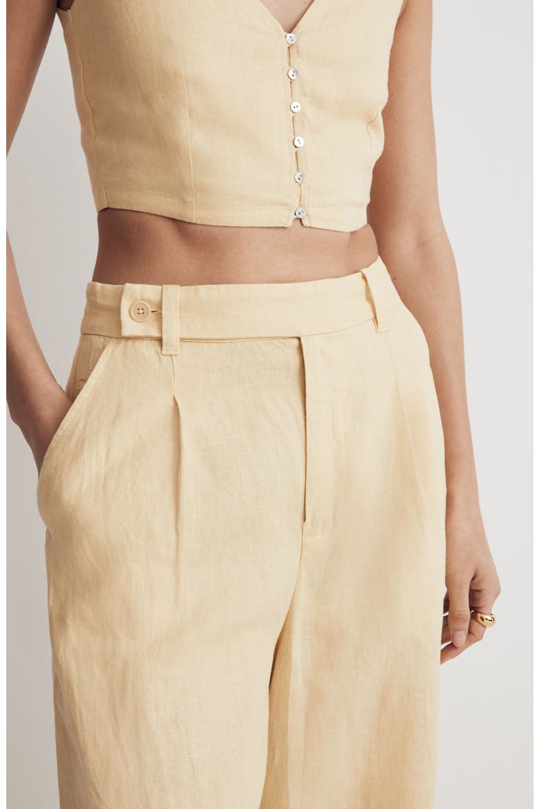 The Harlow Wide Leg Linen Pants, Alternate, color, LIGHT STRAW