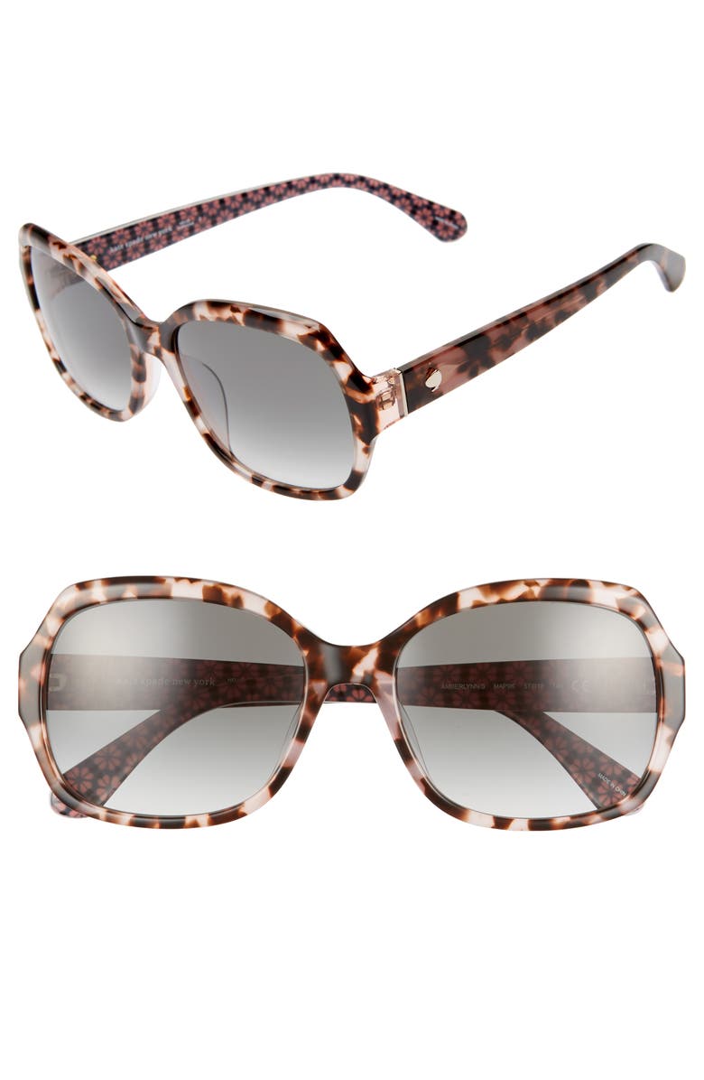 Kate Spade New York amberlynn 57mm sunglasses, Main, color, Brown/ Gold
