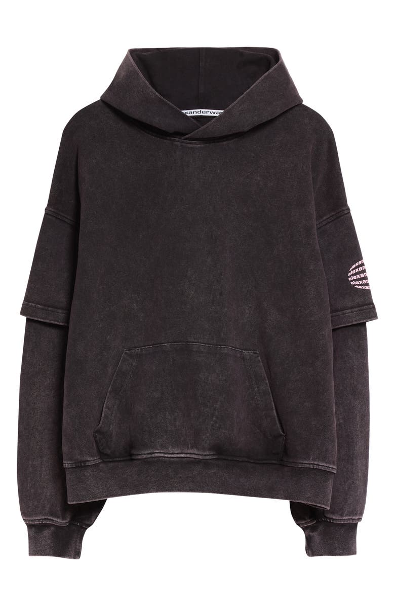 Alexander Wang Acid Wash Logo Hoodie, Alternate, color,
