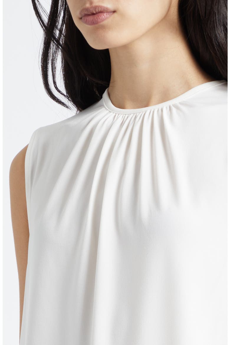 Gathered Jewel Neck Top, Alternate, color, OFF WHITE