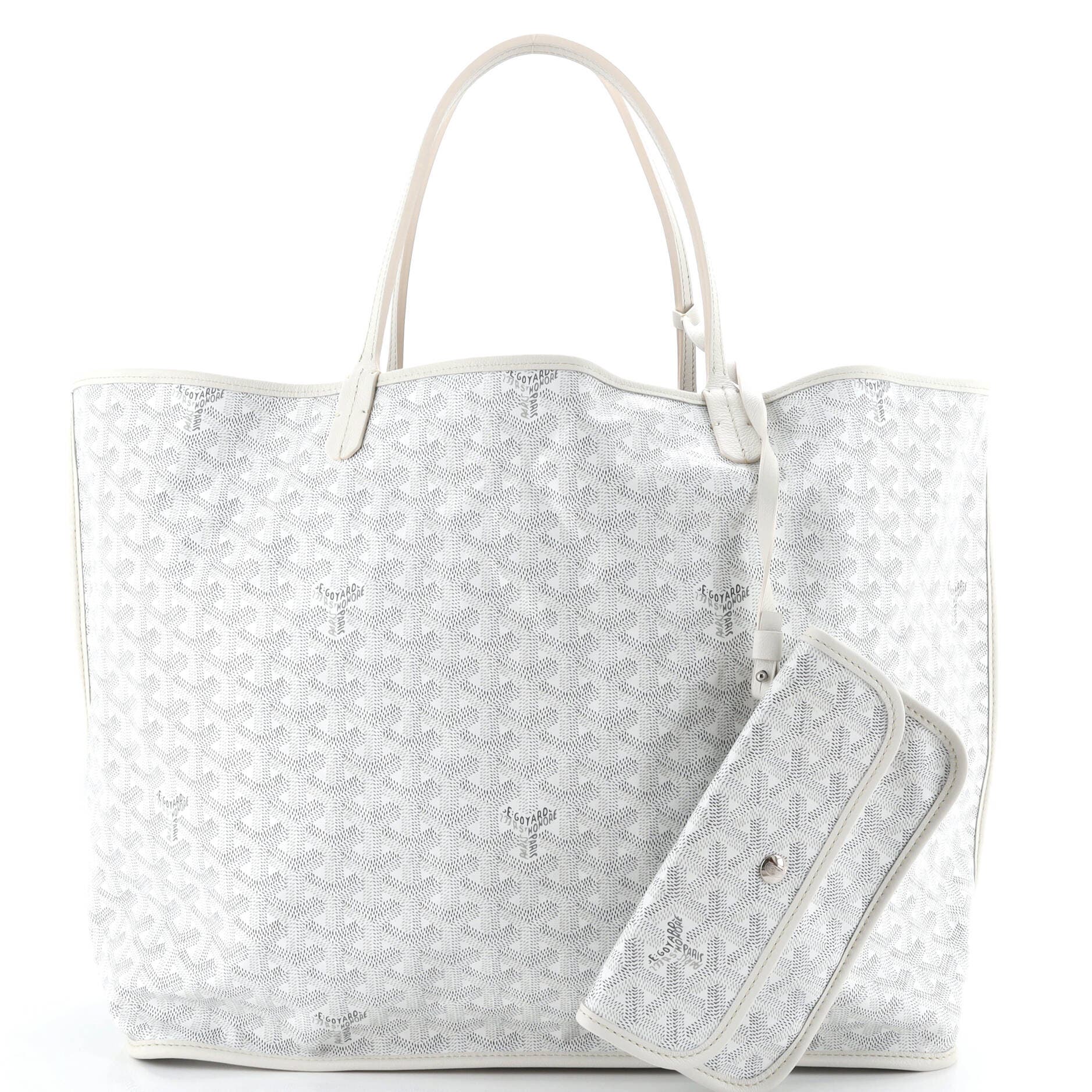 Pre-Owned Goyard Anjou Reversible Tote Coated Canvas GM, Alternate, color, White