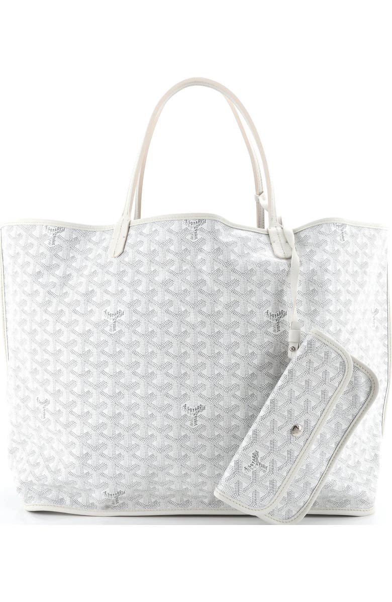 Pre-Owned Goyard Anjou Reversible Tote Coated Canvas GM, Alternate, color, White