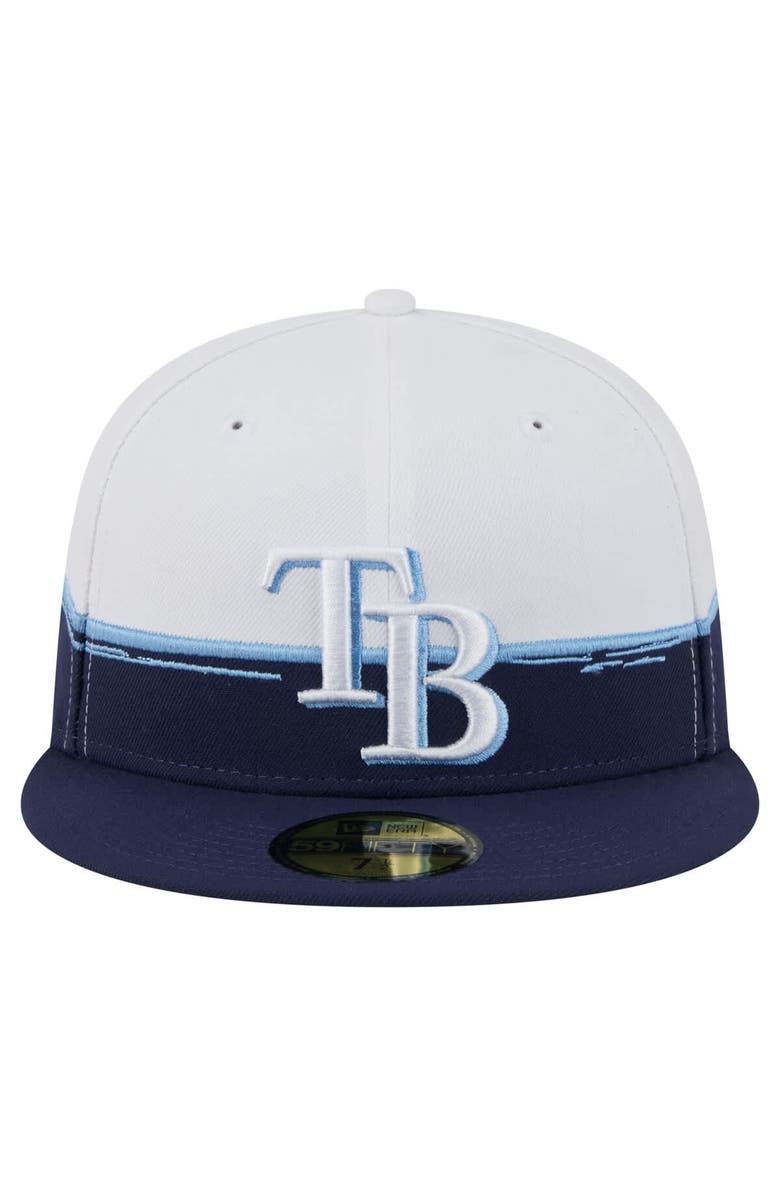 New Era Men's New Era Navy/White Tampa Bay Rays Paint Stroke 59FIFTY Fitted Hat, Alternate, color, Navy