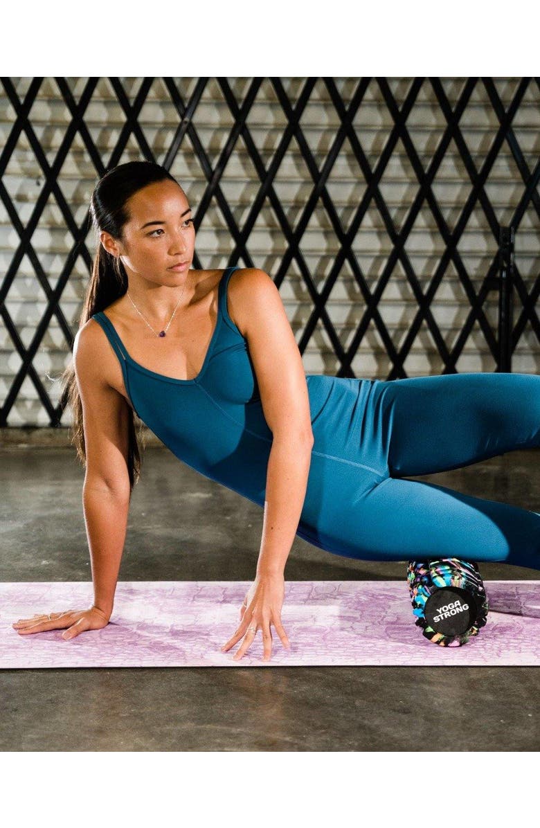 Yoga Strong High Density Ridged Foam Roller, Alternate, color, Black/Multi