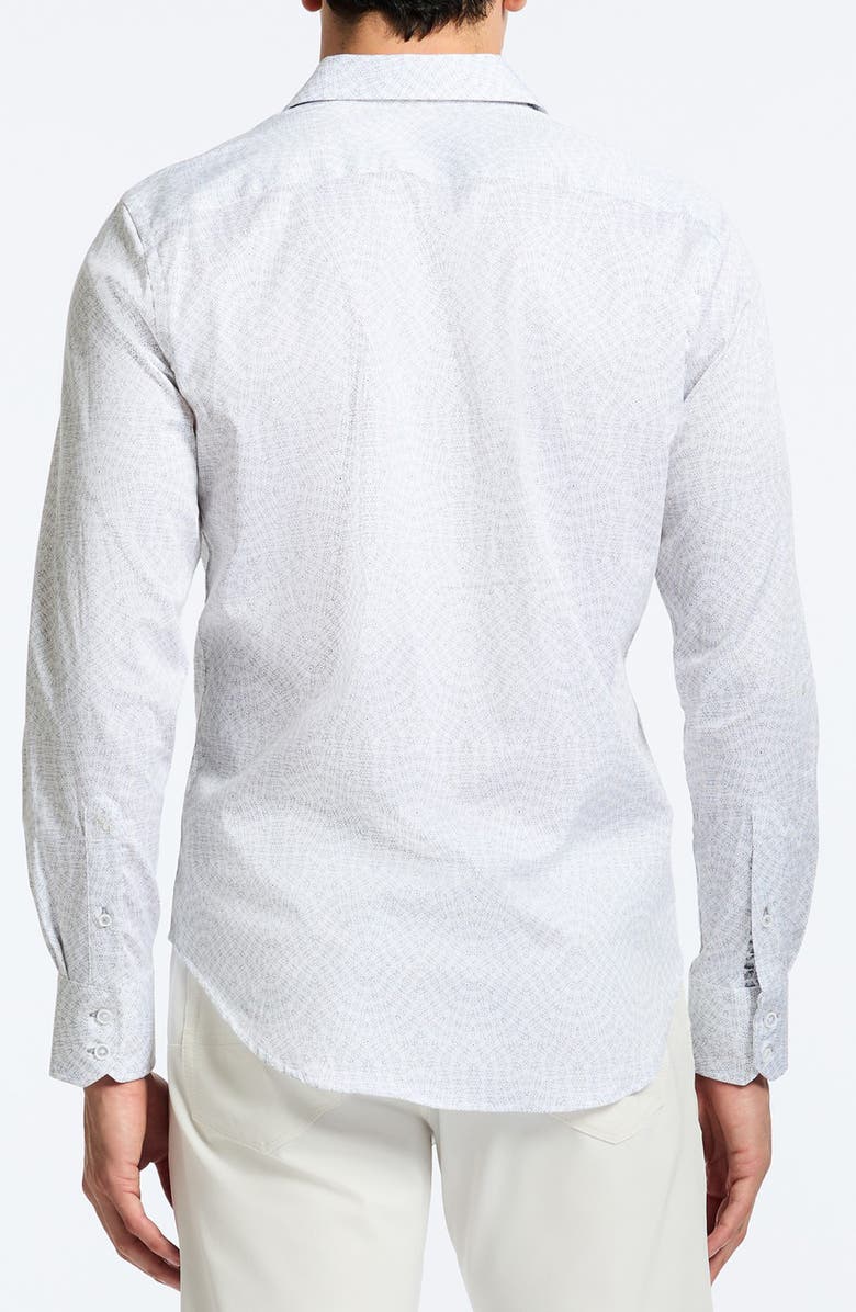 Robert Graham Figueroa Geo Print Stretch Cotton Button-Up Shirt, Alternate, color, White