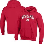 Champion Men's Champion Scarlet Nebraska Huskers Arched Logo Fleece Pullover Hoodie