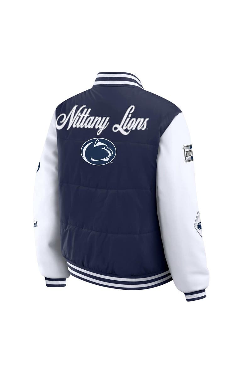 WEAR by Erin Andrews Women's WEAR by Erin Andrews  Navy Penn State Nittany Lions Varsity Puffer Jacket, Alternate, color, Navy