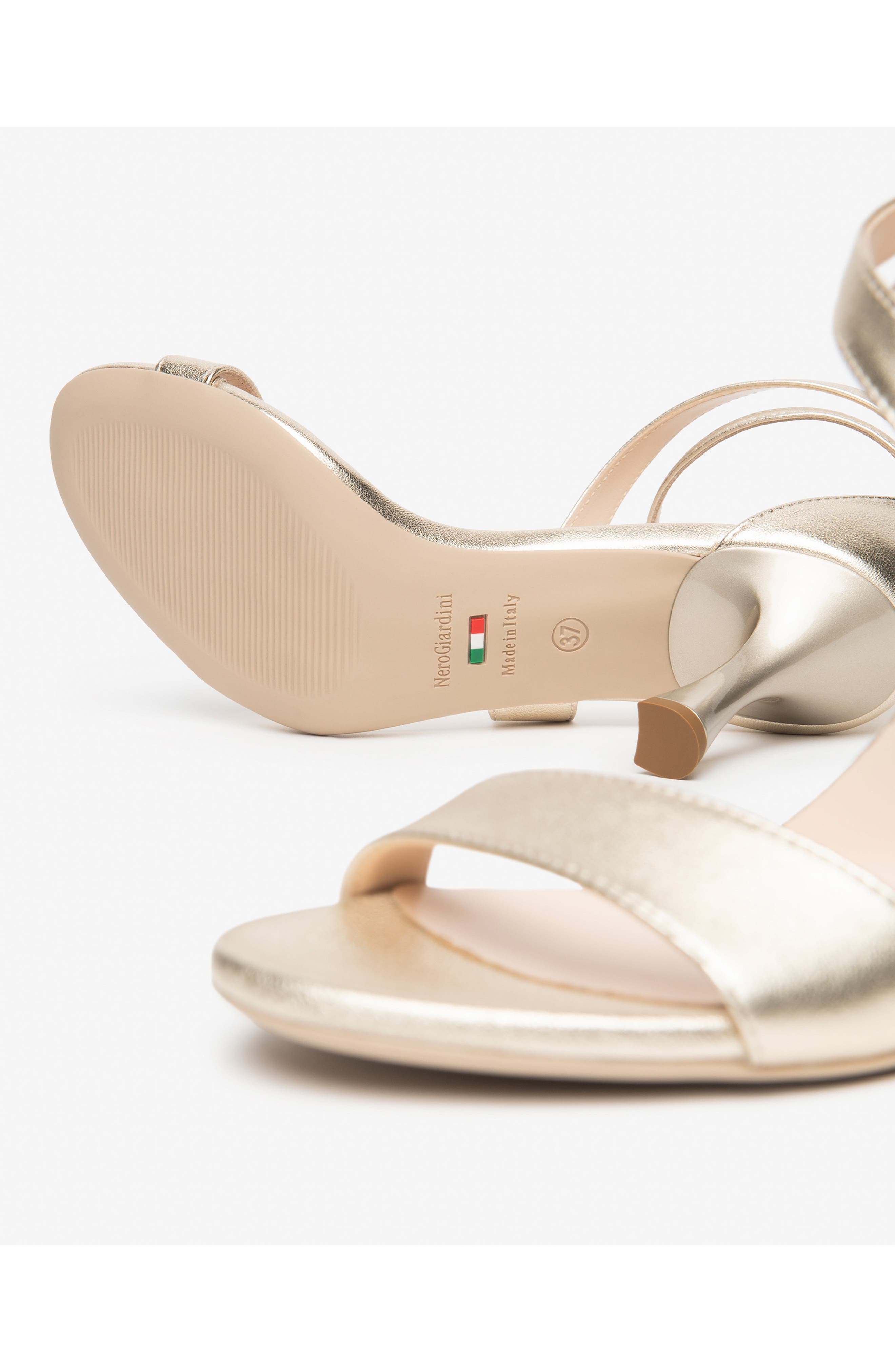 NeroGiardini Ankle Strap Sandal, Alternate, color, Gold