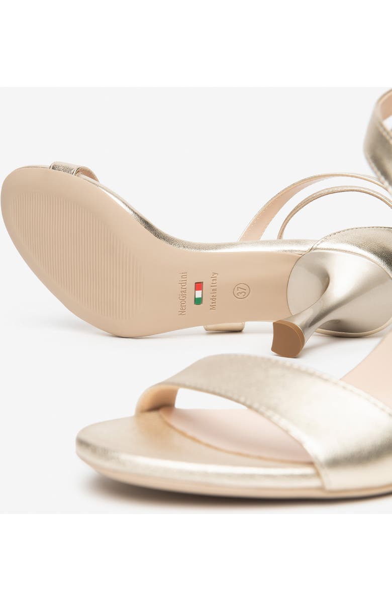 NeroGiardini Ankle Strap Sandal, Alternate, color, Gold